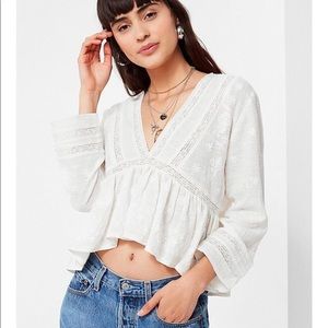 Urban Outfitters Isabella Embroidered Lace Top